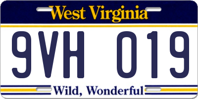WV license plate 9VH019