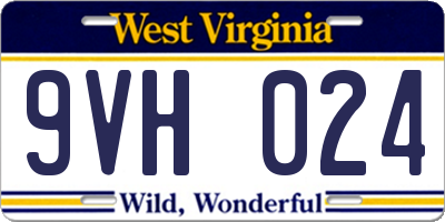WV license plate 9VH024