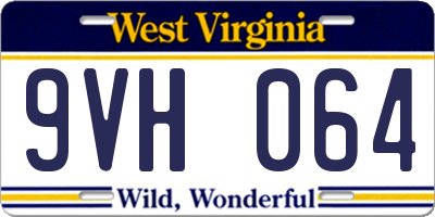 WV license plate 9VH064
