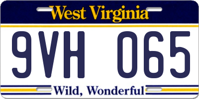 WV license plate 9VH065