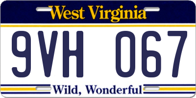 WV license plate 9VH067