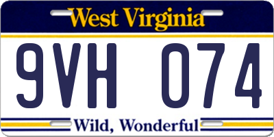 WV license plate 9VH074