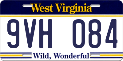 WV license plate 9VH084