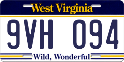 WV license plate 9VH094
