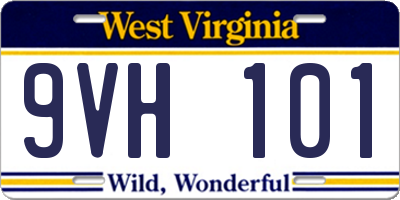 WV license plate 9VH101
