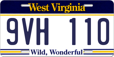 WV license plate 9VH110