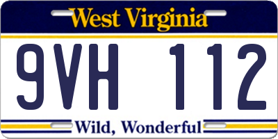 WV license plate 9VH112
