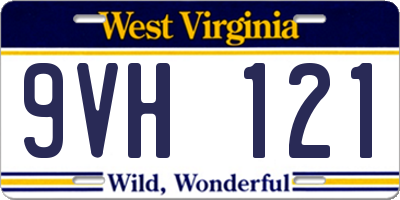WV license plate 9VH121