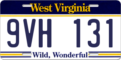 WV license plate 9VH131