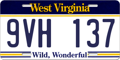 WV license plate 9VH137
