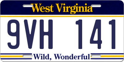 WV license plate 9VH141