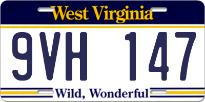 WV license plate 9VH147