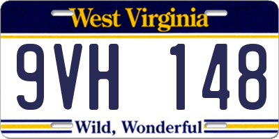 WV license plate 9VH148