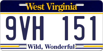 WV license plate 9VH151