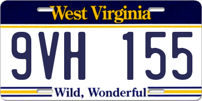 WV license plate 9VH155