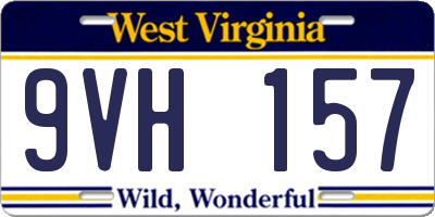 WV license plate 9VH157