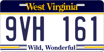 WV license plate 9VH161