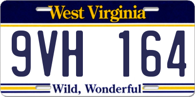 WV license plate 9VH164