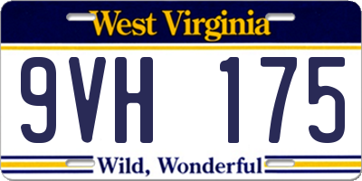 WV license plate 9VH175