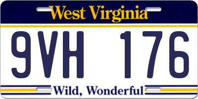 WV license plate 9VH176