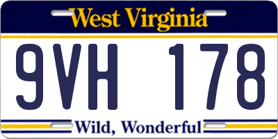 WV license plate 9VH178