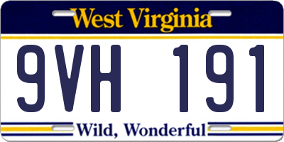 WV license plate 9VH191