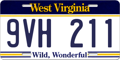 WV license plate 9VH211