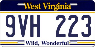 WV license plate 9VH223