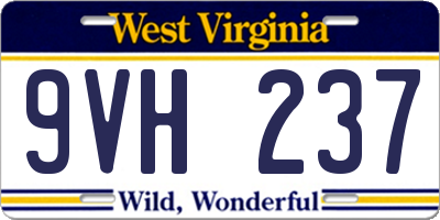 WV license plate 9VH237