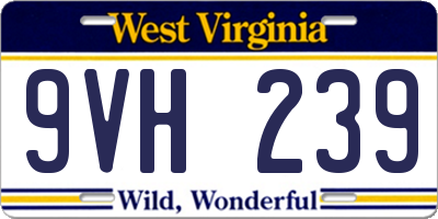WV license plate 9VH239