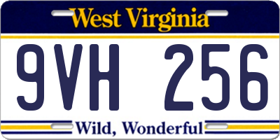 WV license plate 9VH256