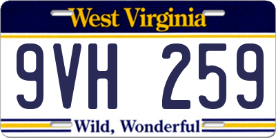 WV license plate 9VH259