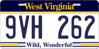 WV license plate 9VH262