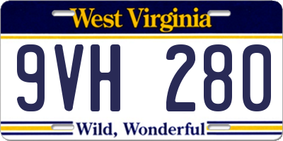 WV license plate 9VH280