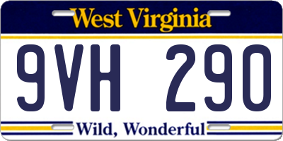 WV license plate 9VH290