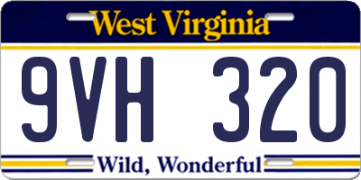 WV license plate 9VH320