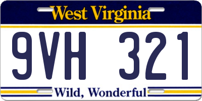 WV license plate 9VH321