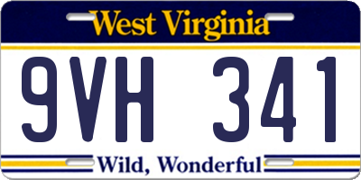 WV license plate 9VH341