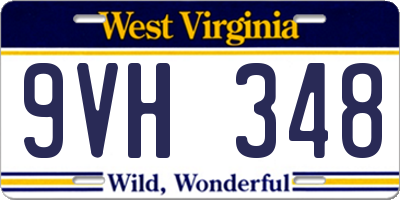 WV license plate 9VH348