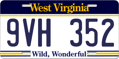 WV license plate 9VH352