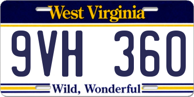 WV license plate 9VH360