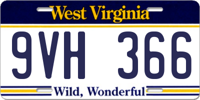 WV license plate 9VH366