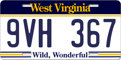 WV license plate 9VH367