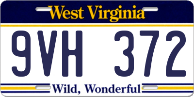 WV license plate 9VH372