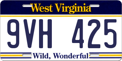 WV license plate 9VH425