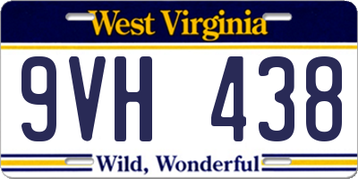 WV license plate 9VH438