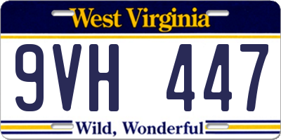 WV license plate 9VH447