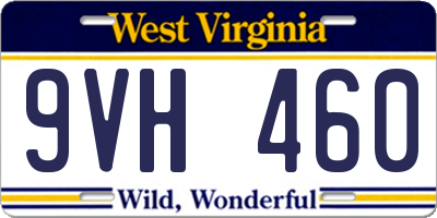 WV license plate 9VH460