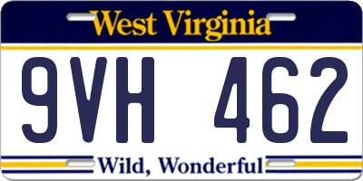 WV license plate 9VH462