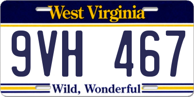 WV license plate 9VH467